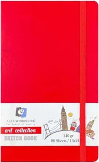 ALEX SKETCH DEFTERİ 13x21 ART COLLECTION 140 GR KIRMIZI 80 YP ALX-9284