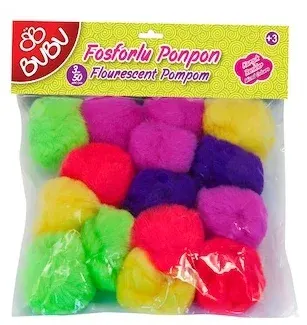 BU-BU PONPON FOSFORLU 3CM 50'Lİ KARMA BUBU-HS0003