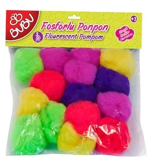 BU-BU PONPON FOSFORLU 3CM 50'Lİ KARMA BUBU-HS0003
