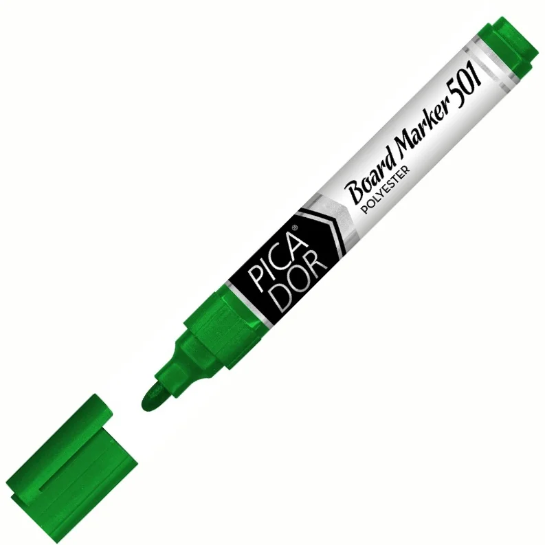 PICADOR BEYAZ TAHTA KALEMİ 501 YUVARLAK UÇ YEŞİL KX004