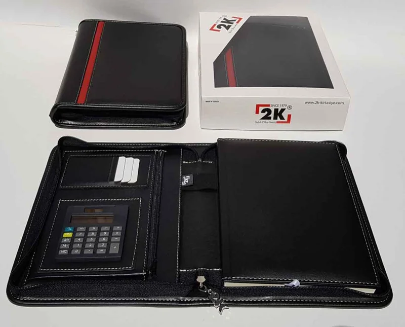 2K ORG. DEFTER 17x24 SUNİ DERİ FERM. SİYAH ÇİZGİLİ 5240