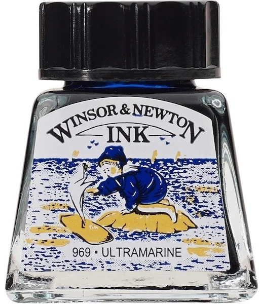 W&N ÇİZİM MÜREKKEBİ DRAWING INK 14 ML ULTRAMARINE 660 WN-1005660