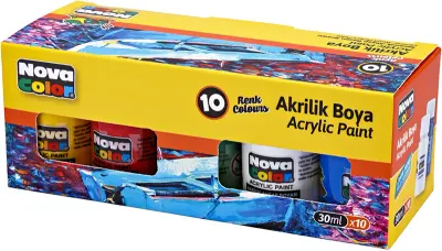 NOVA COLOR AKRİLİK BOYA ŞİŞE 30 CC SETG 10 LU NC-2002