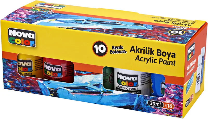NOVA COLOR AKRİLİK BOYA ŞİŞE 30 CC SETG 10 LU NC-2002