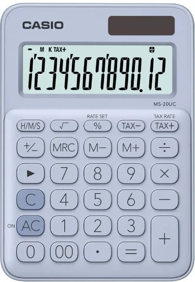 CASIO HESAP MAKİNESİ MASAÜSTÜ MS-20UC-LB 12 HANE