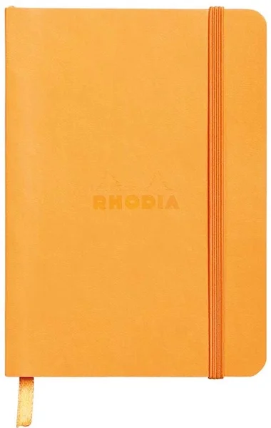 RHODIA DEFTER RHODIARAMA YUMUŞAK DERİ KAPAK ELASTİK BANTLI A6 90 GR 72 YP ÇİZGİLİ ORANGE RY117315