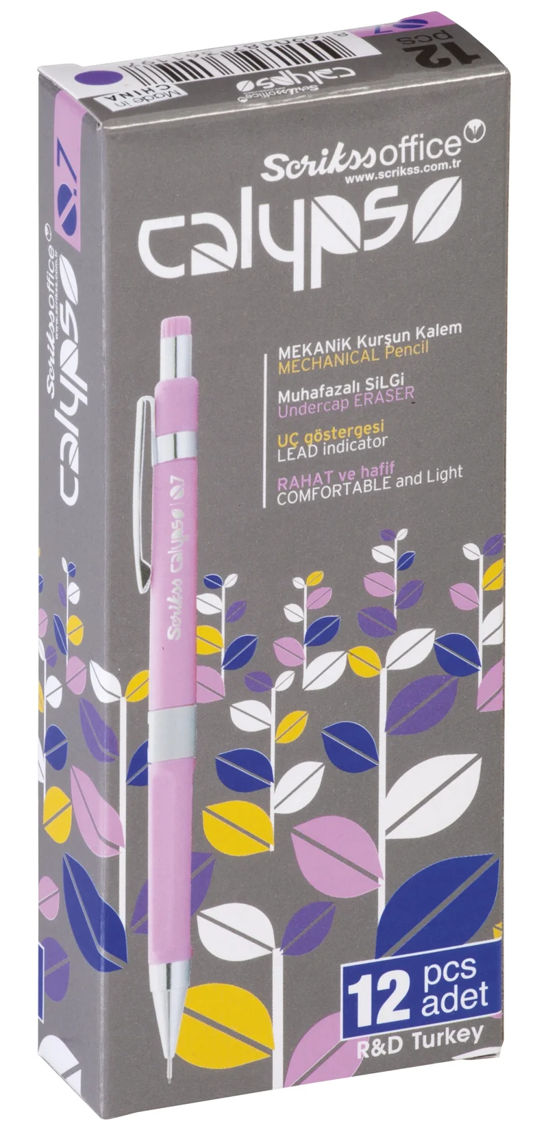 SCRIKSS OFFICE VERSATİL KALEM CALYPSO 0.7 MOR 12 Lİ KUTU