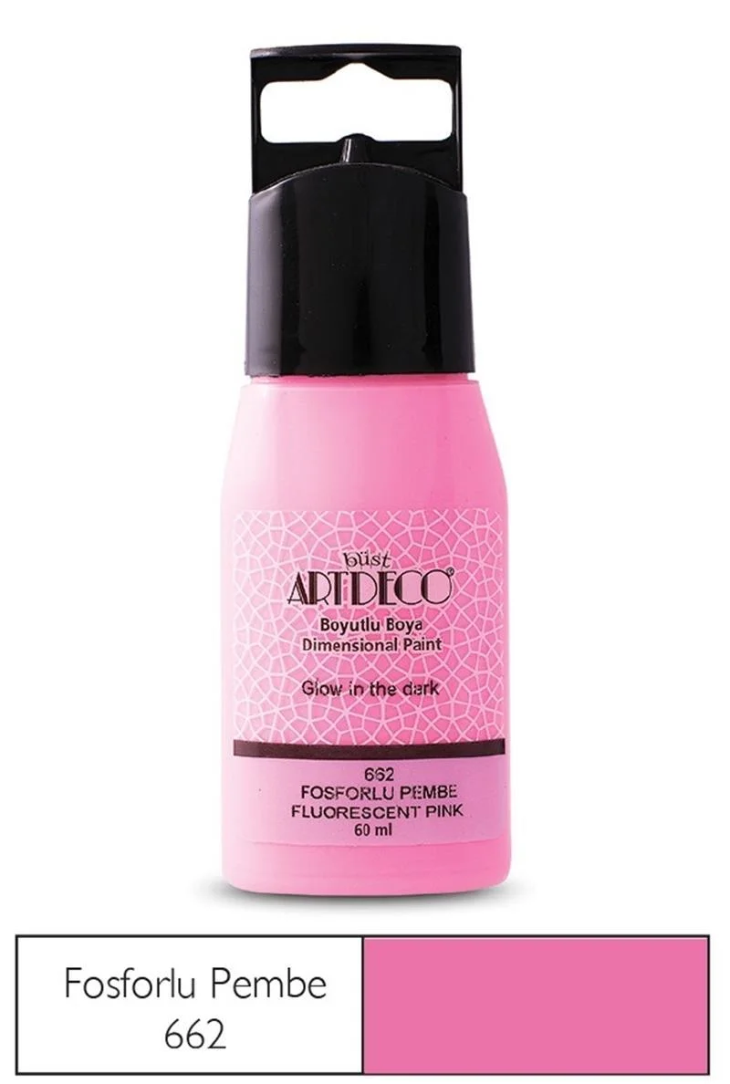 ARTDECO BOYUTLU BOYA FOSFORLU 60 ML PEMBE Y-042C-662