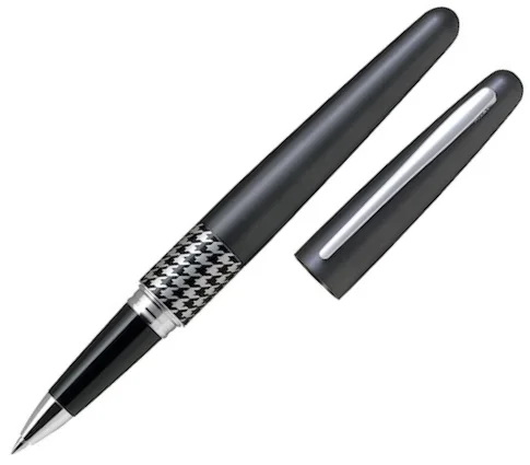 PILOT ROLLER KALEM MR-3 MEDIUM RETRO POP METALİK GRAY &amp; HOUNDSTOOTH BL-VBMR3-7-HT-B-E