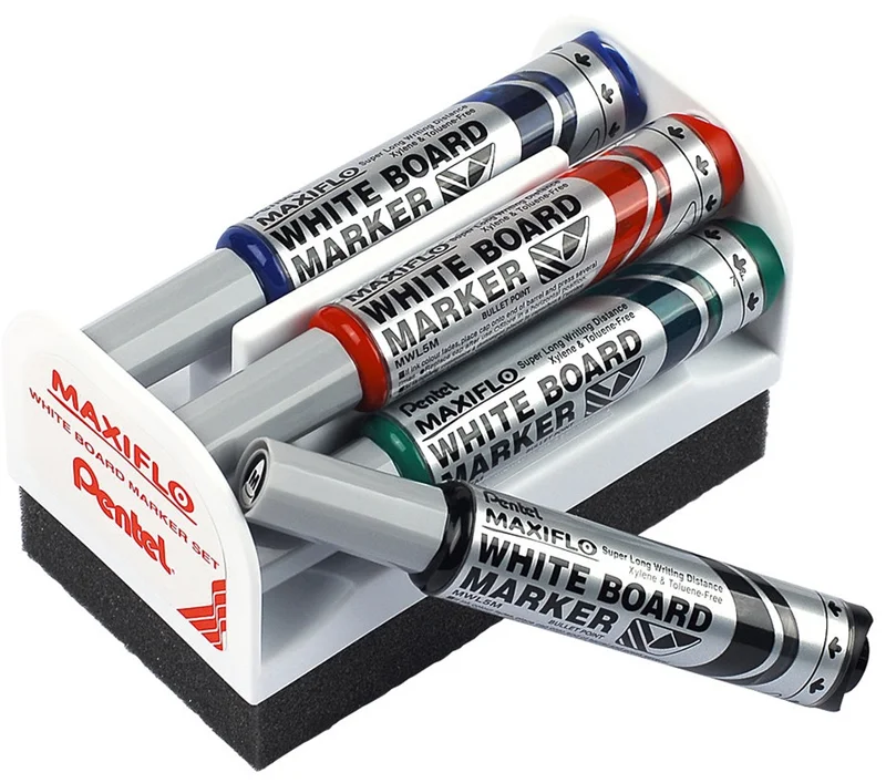 PENTEL BEYAZ TAHTA KALEMİ MWL5S SİLGİLİ 4 LÜ KARIŞIK RENK Y MWL5S-4N
