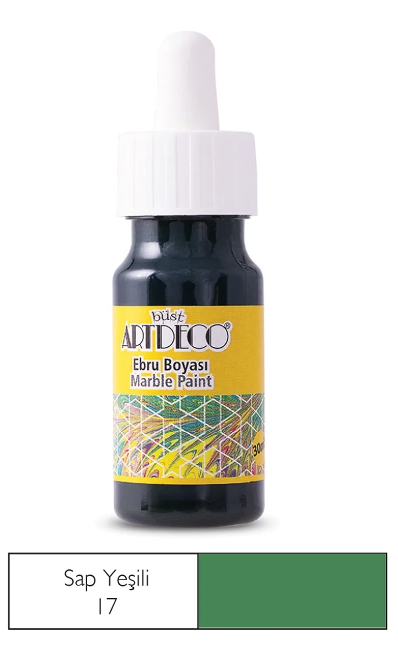 ARTDECO EBRU BOYASI 30 ML (DAMLALIKLI) SAP YEŞİLİ Y-016B -17