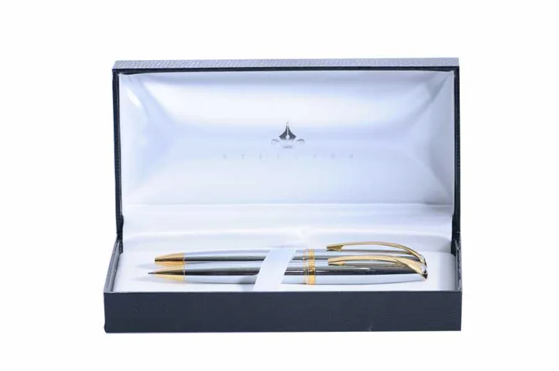 STEELPEN DOLMA KALEM+TÜKENMEZ KALEM SET TRUVA SERİSİ KROM 0166