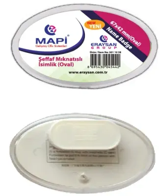 MAPİ İSİMLİK MIKNATISLI ŞEFFAF OVAL 55x35 5011037