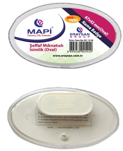 MAPİ İSİMLİK MIKNATISLI ŞEFFAF OVAL 55x35 5011037