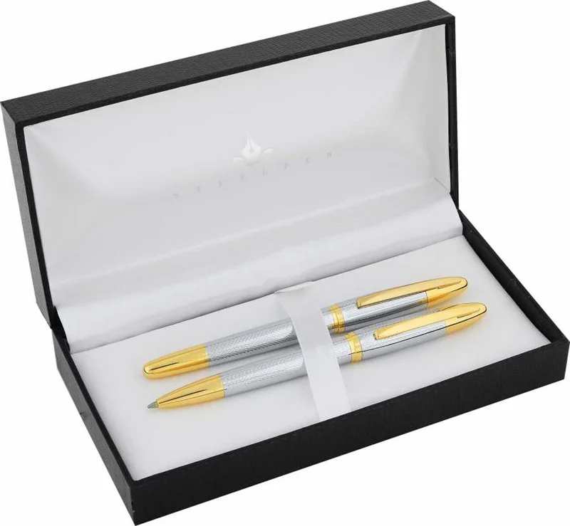 STEELPEN DOLMA KALEM+TÜKENMEZ KALEM SET VENÜS SERİSİ DESENLİ GOLD 177