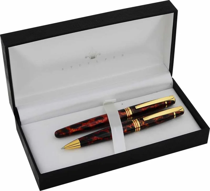 STEELPEN DOLMA KALEM+TÜKENMEZ KALEM SET PLANET SERİSİ KAHVE 0026
