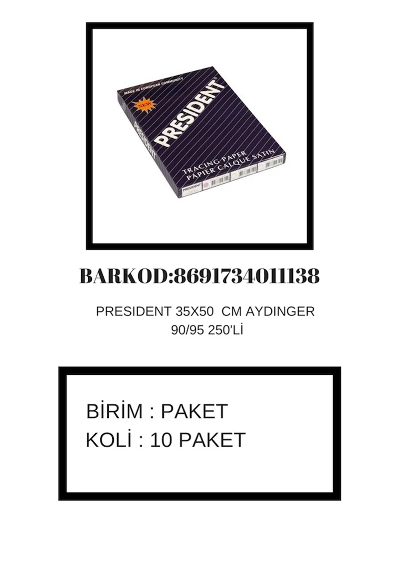 PRESIDENT AYDINGER 35x50 90/95 GR 250 Lİ