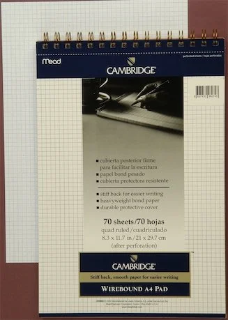 MEAD BLOKNOT CAMBRIDGE SPİRALLİ KARTON KAPAK A4 BEYAZ 70 YP KARELİ M-259882