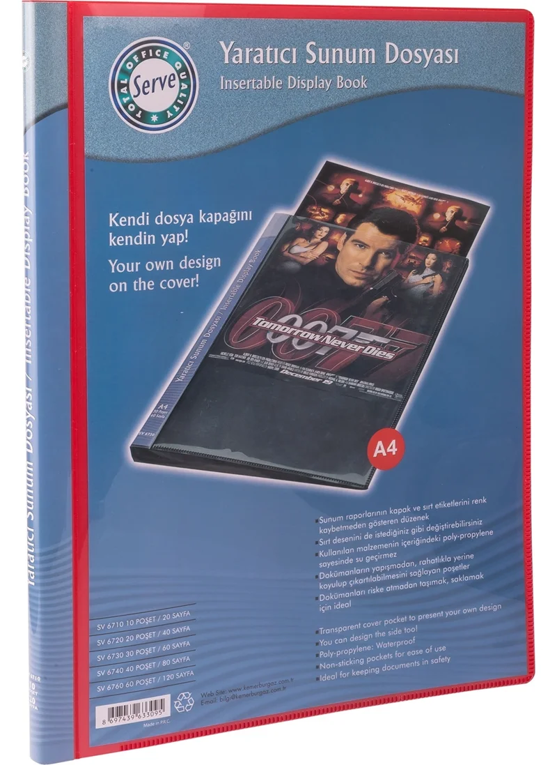 SERVE SUNUM DOSYASI 20 Lİ KIRMIZI SV-6720-KRM