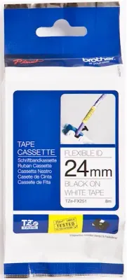 BROTHER PTOUCH ETİKET 24MM BEYAZ-SİYAH ESN.24TFX251