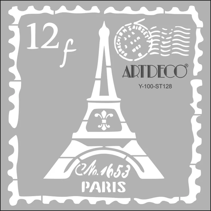 ARTDECO STENCIL 30x30 CM PARİS POSTA PULU Y-100-ST128