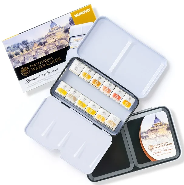 MUNGYO SULU BOYA AQUAREL 12 Lİ METAL KUTU MWPH-12MT