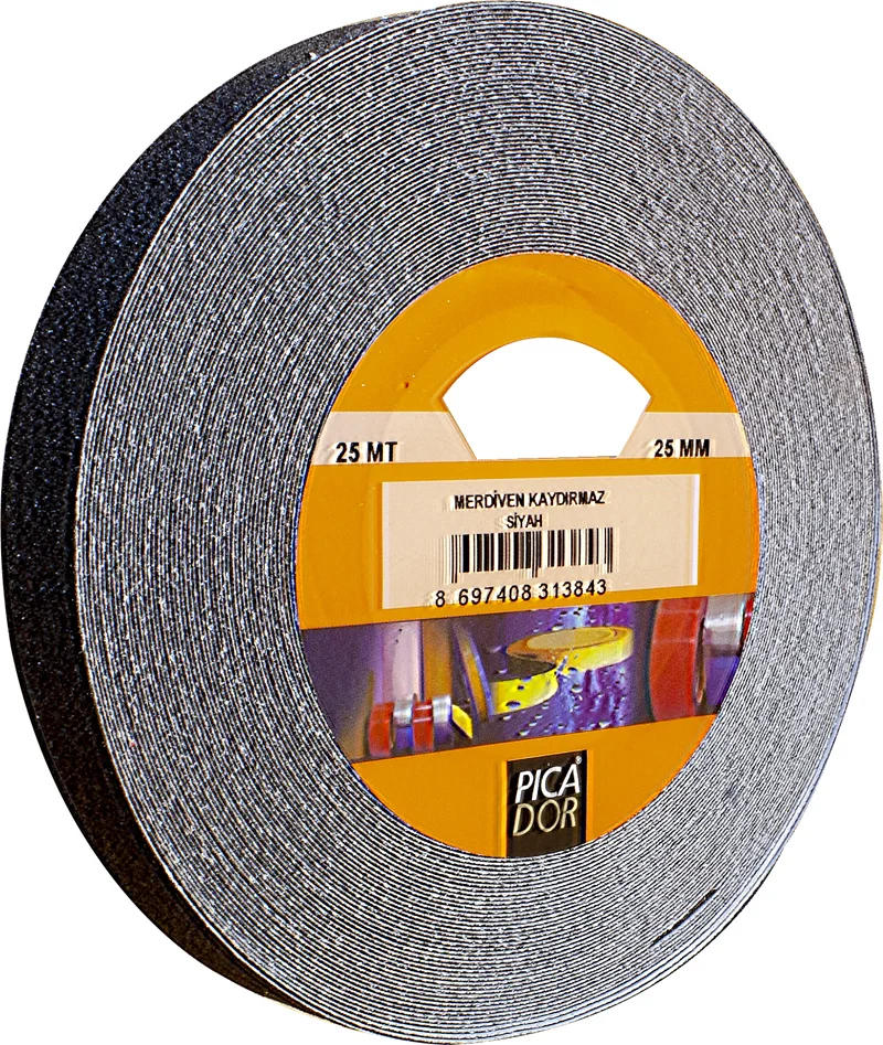 PICADOR MERDİVEN KAYDIRMAZ BANT 25MMX25MT SİYAH KJ004