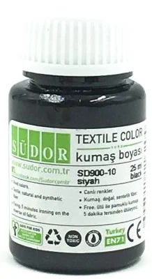 SÜDOR KUMAŞ BOYASI 25 ML SİYAH SD900-10