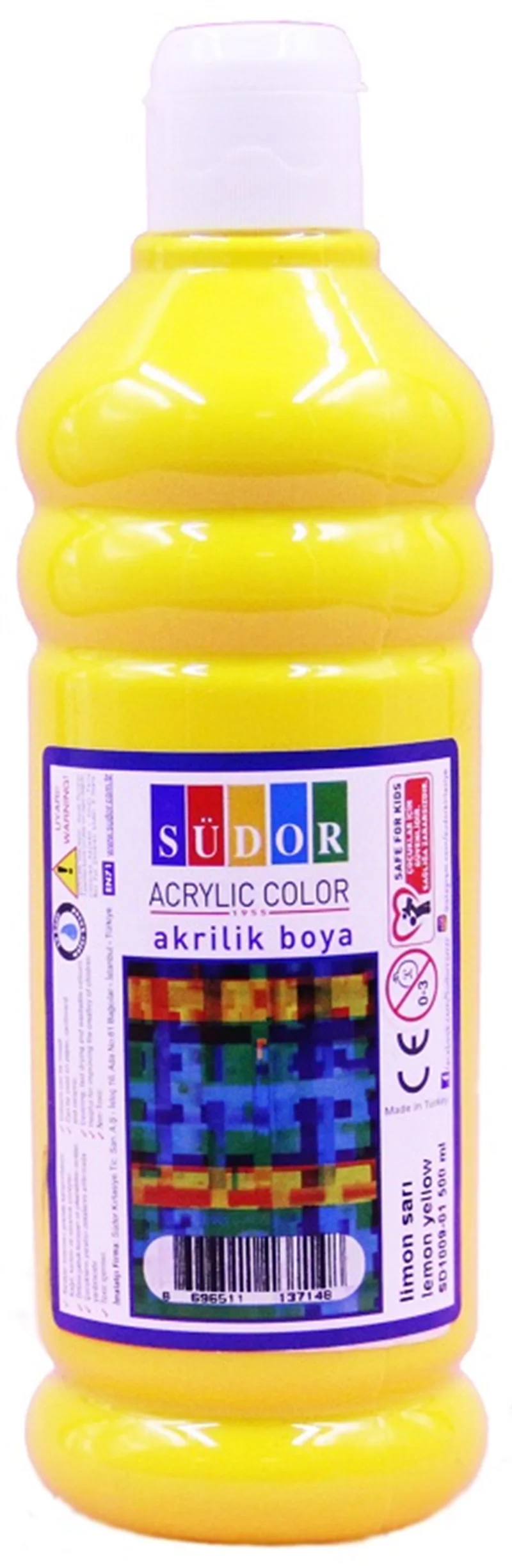 SÜDOR AKRİLİK BOYA 500 ML LİMON SARI SD1009-01