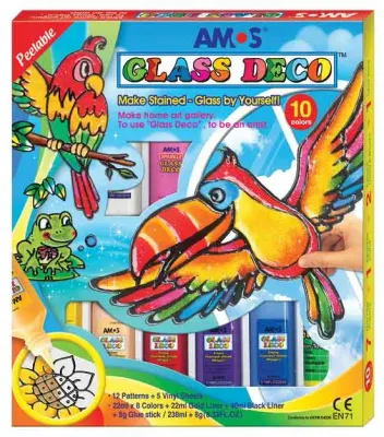 AMOS CAM BOYAMA SETİ GLASS DECO 22 ML 8 TÜP GD22P10R