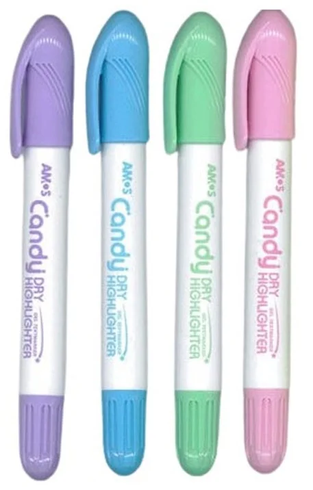 AMOS FOSFORLU KALEM JEL DRY HL SET 4 LÜ POŞET PASTEL HLC4B1