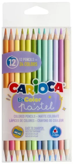 CARIOCA KURU BOYA PASTEL RENK ÇİFT TARAFLI 12 Lİ 24 RENK 43309