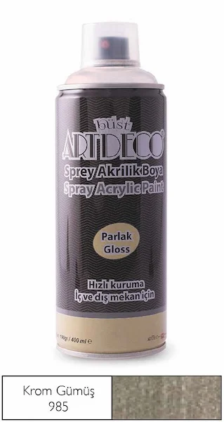 ARTDECO SPREY BOYA AKRİLİK 400 ML KROM GÜMÜŞ Y-400-985