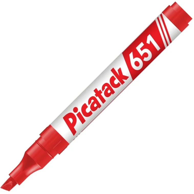 PICATACK PERMANENT MARKER 651 KESİK UÇ KIRMIZI KX017C