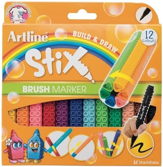 ARTLINE KEÇELİ KALEM STIX BRUSH MARER SET 12 RENK A-ETX-F.12WK