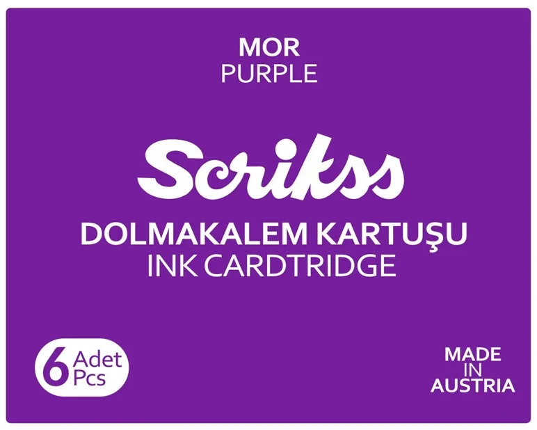 SCRIKSS DOLMA KALEM  KARTUŞU 10x6 LI PAKET MOR