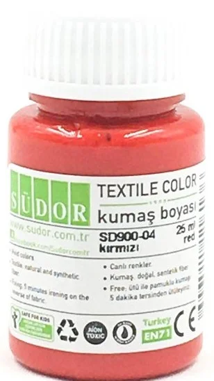 SÜDOR KUMAŞ BOYASI 25 ML KIRMIZI SD900-04