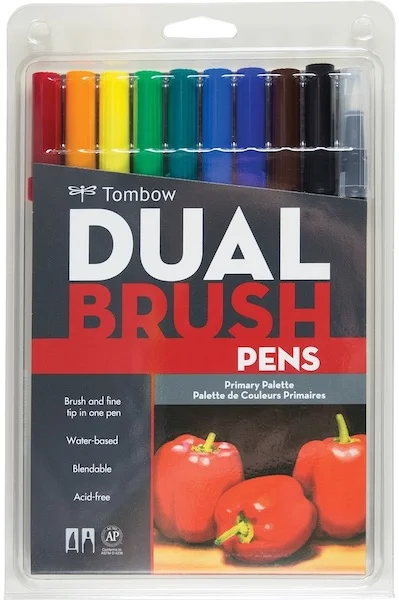 TOMBOW AB-T DUAL BRUSH PEN GRAFİK KALEMİ  SETİ 10 RENK PRIMARY T-AB-T-10CPR
