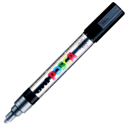 UNİ POSTER MARKÖRÜ POSCA PC-5M 1.8-2.5 GÜMÜŞ