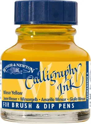 W&amp;N KALİGRAFİ MÜREKKEBİ CALLIGRAPHY INK 30 ML WINSOR YELLOW 730 WN-1111730