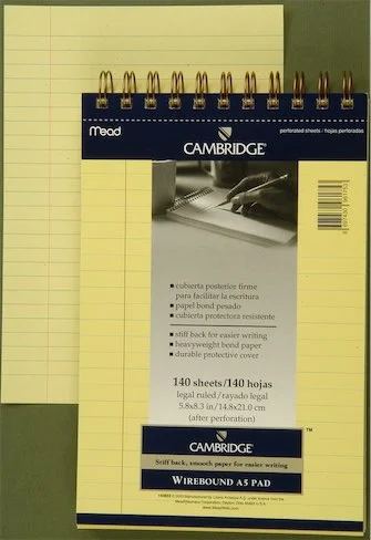 MEAD BLOKNOT CAMBRIDGE SPİRALLİ KARTON KAPAK A5 SARI 140 YP ÇİZGİLİ M-143852