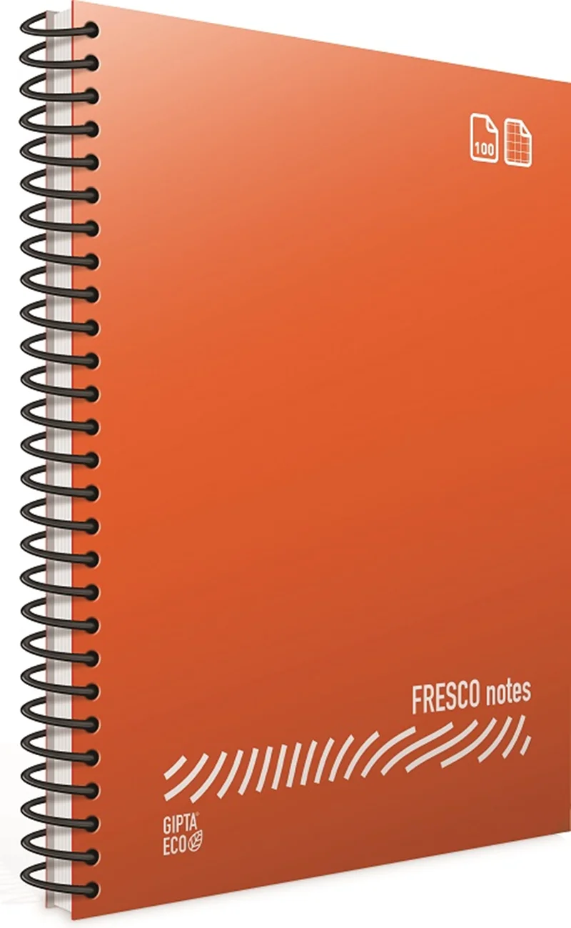 GIPTA DEFTER EKO FRESCO A4 SPİRALLİ PP KAPAK 120P.KARELİ 4939