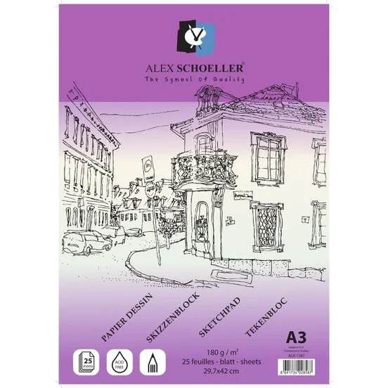ALEX ESKİZ BLOK YAPIŞKANLI 180GR A3 25 Lİ ALX-1587