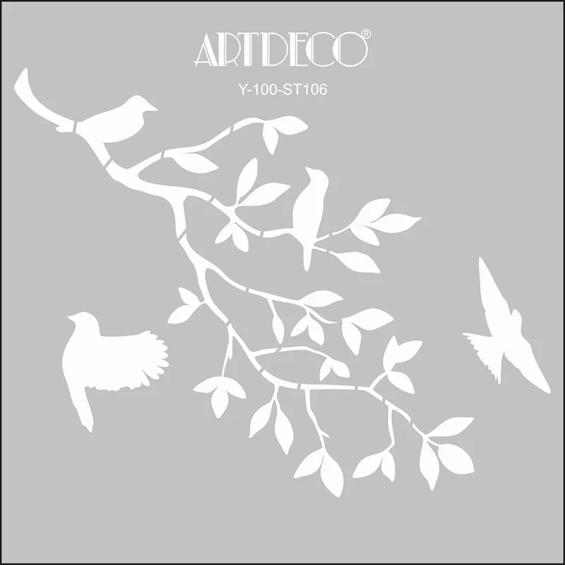 ARTDECO STENCIL 30x30 CM DALDAKİ KUŞLAR Y-100-ST106