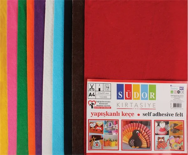 SÜDOR KEÇE 20X30 10 RENK YAPIŞKANLI SK33