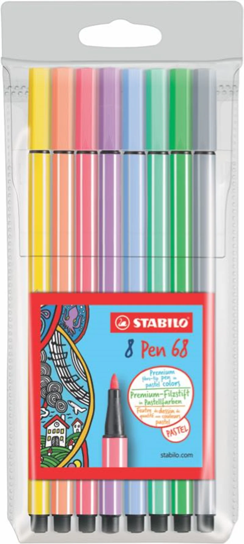 STABILO KEÇELİ KALEM PEN 68 SET  8 RENK PASTEL 68/8-01