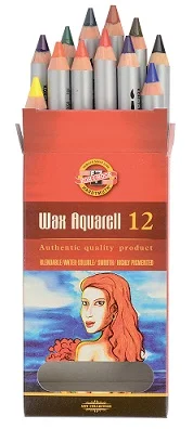 KOHINOOR SET WAX AQUAREL COLOURED 8282-12KS