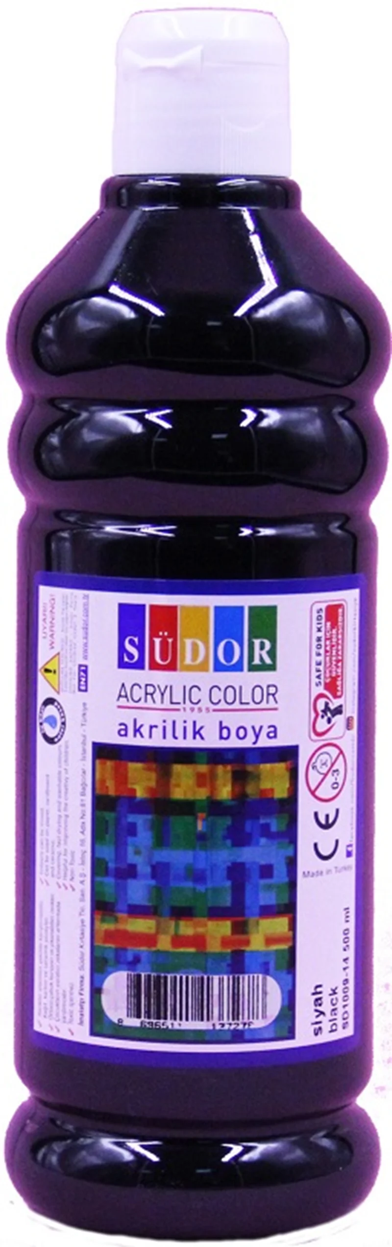 SÜDOR AKRİLİK BOYA 500 ML SİYAH SD1009-14