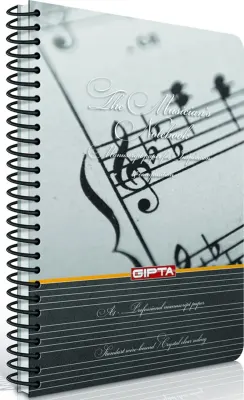 GIPTA MÜZİK DEFTERİ A4 SPİRALLİ SERT KAPAK 80 YP. 1700