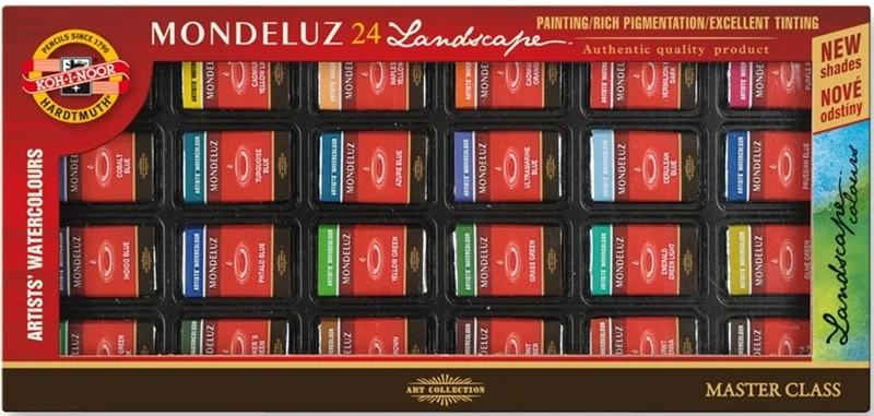 KOHINOOR SET OF ARTISTS AQUARELL COLOURS 24 LANDSC